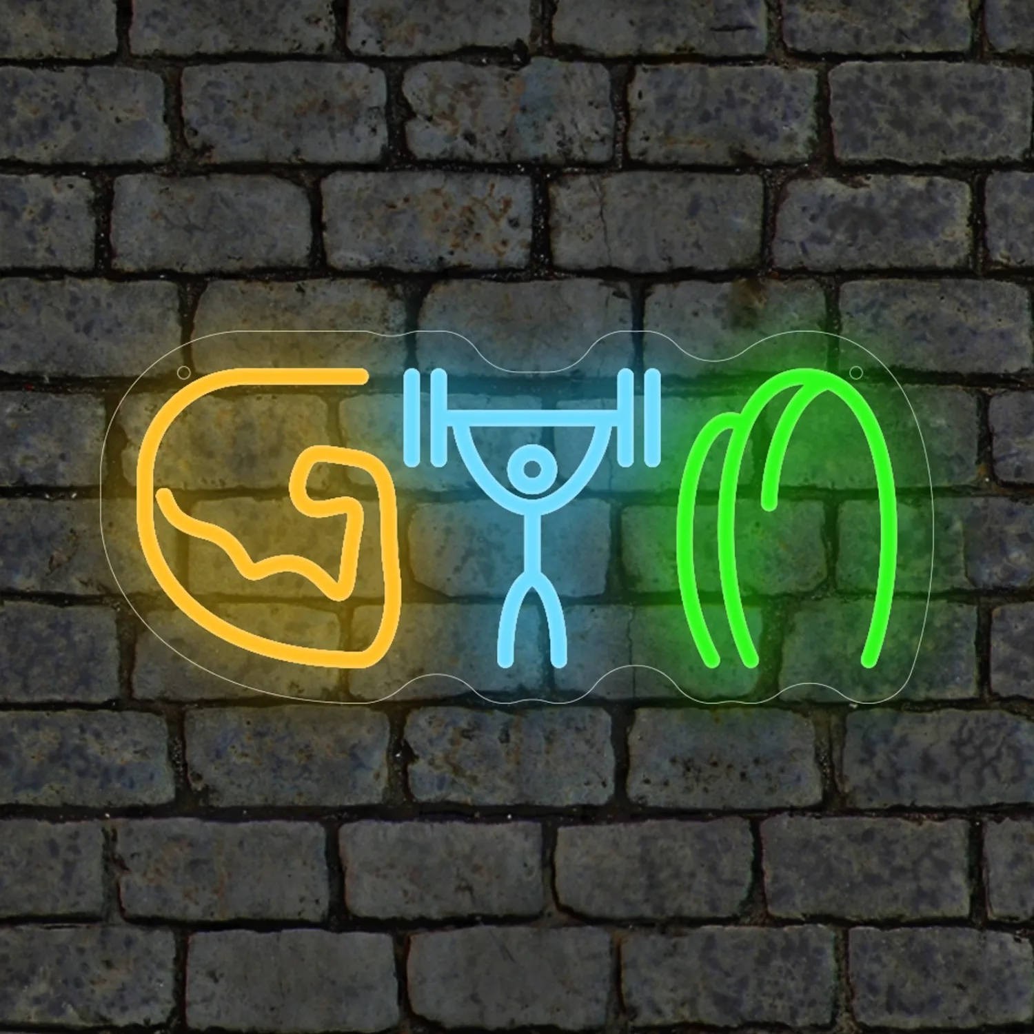 Home Gym Neon Sign - 헬스장용 네온사인, 웨이트리프팅, 근육, 팔, LED
