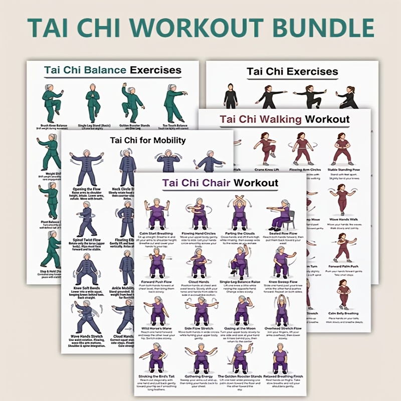 Home Gym Routine - A4 사이즈 5종 태극권 운동 시트