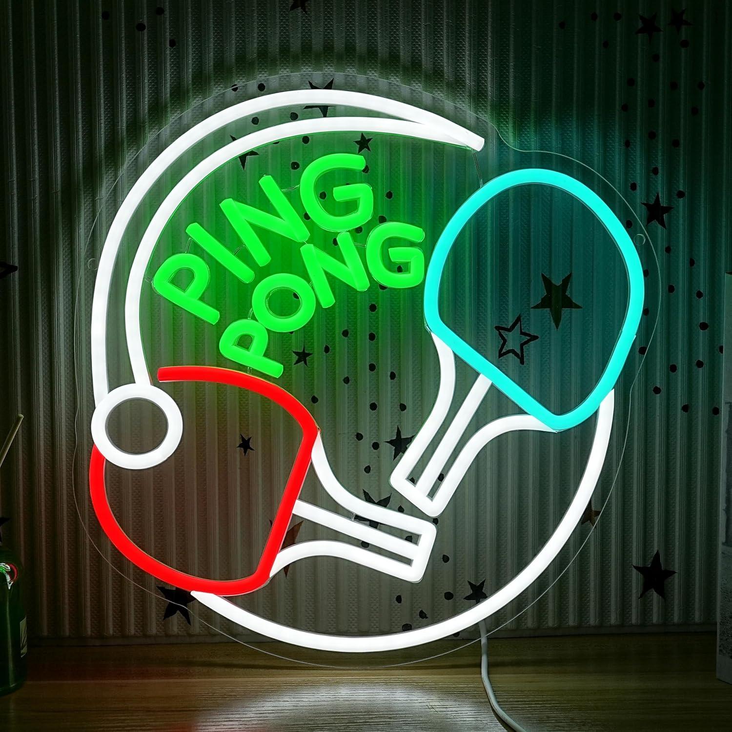 Home Gym Neon Sign - 탁구 네온사인 USB 디밍 가능 LED