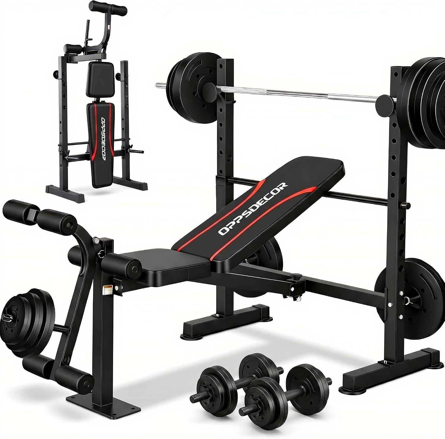 Home Gym Equipment Set - 스쿼트 랙이 포함된 웨이트 벤치 세트,