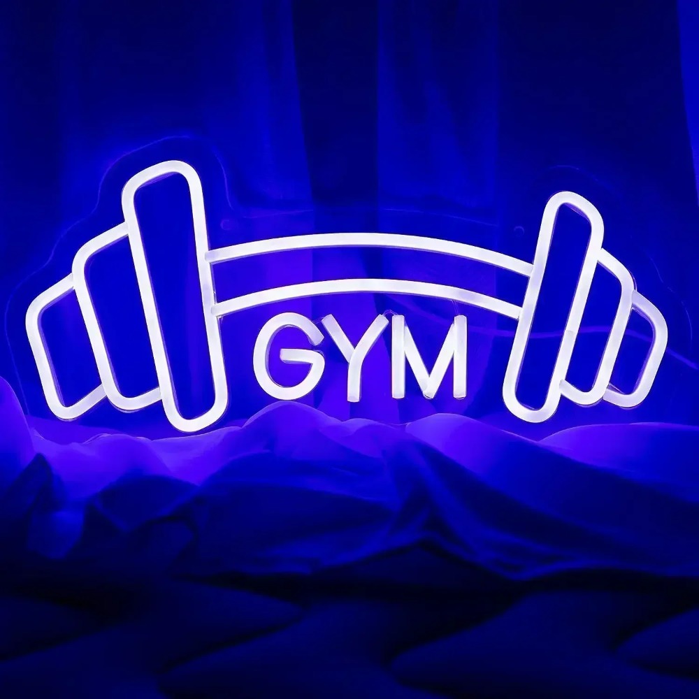 바벨 체육관 네온 사인 블루 덤벨 모양 네온 조명 사인 - Home Gym Neon Sign 리뷰 및 가격