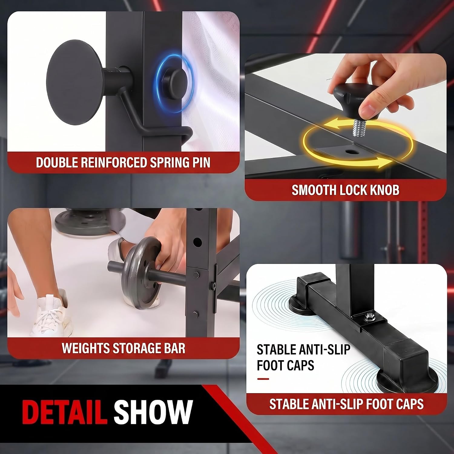 스쿼트 랙이 포함된 웨이트 벤치 세트, 가정용 헬스장에 - Home Gym Equipment Set 리뷰 및 가격